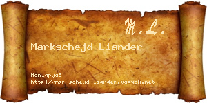 Markschejd Liander névjegykártya